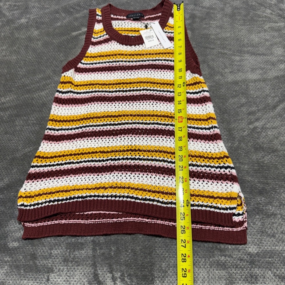 NWT Sanctuary The Artist Knit Tank Top Henna Striped Crochet Sweater Vest - Picture 5 of 7